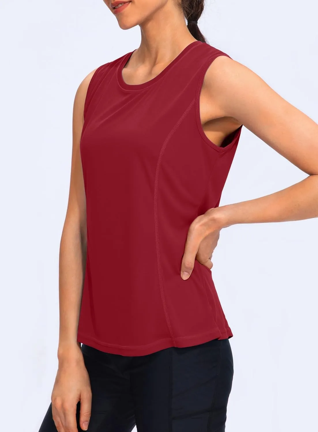 YYV Women's Workout Tank Tops Lightweight Sleeveless Shirts for Women Loose Fit Tops for Athletic Running Tennis Yoga