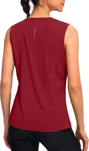 YYV Women's Workout Tank Tops Lightweight Sleeveless Shirts for Women Loose Fit Tops for Athletic Running Tennis Yoga