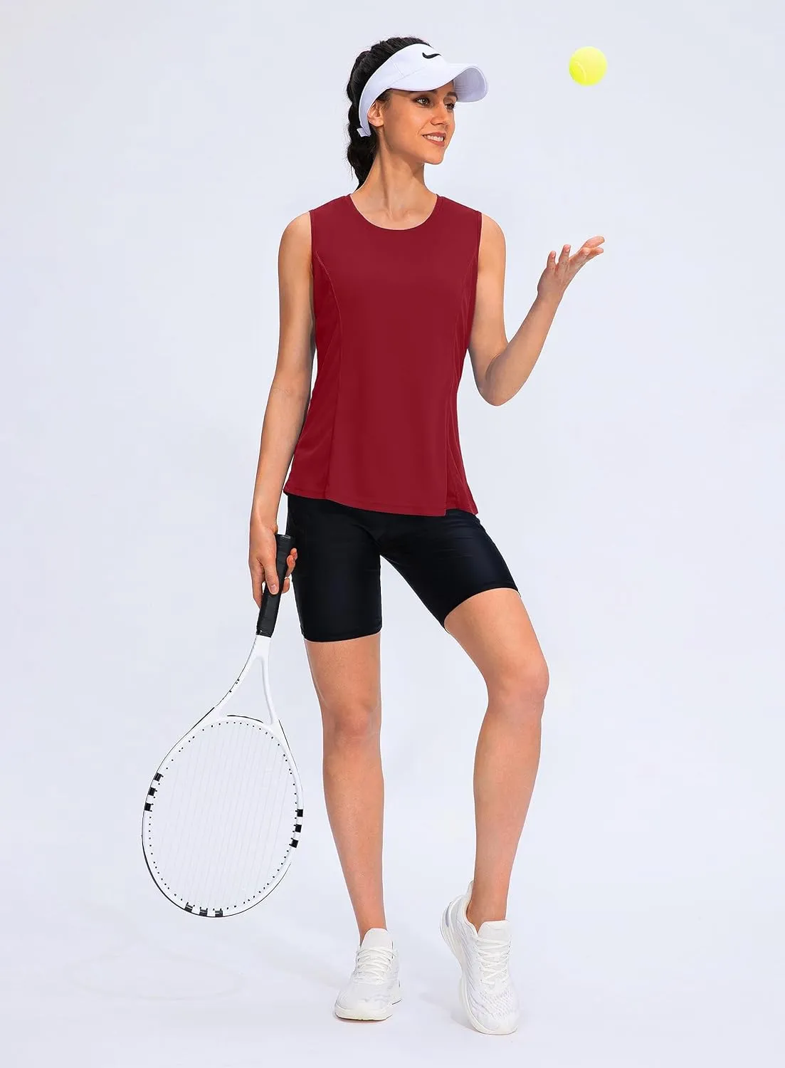 YYV Women's Workout Tank Tops Lightweight Sleeveless Shirts for Women Loose Fit Tops for Athletic Running Tennis Yoga