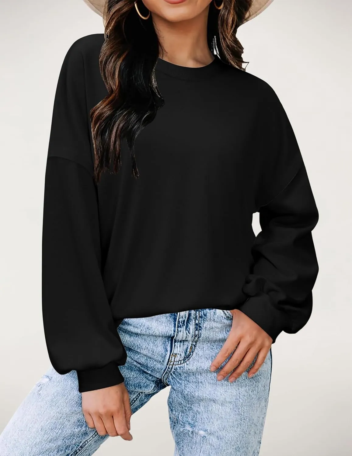 Zeagoo Women Crewneck Sweatshirts Pullover Tops Long Sleeve Shirts Loose Fit Tops Casual Fall Outfits Y2K Clothes 2024