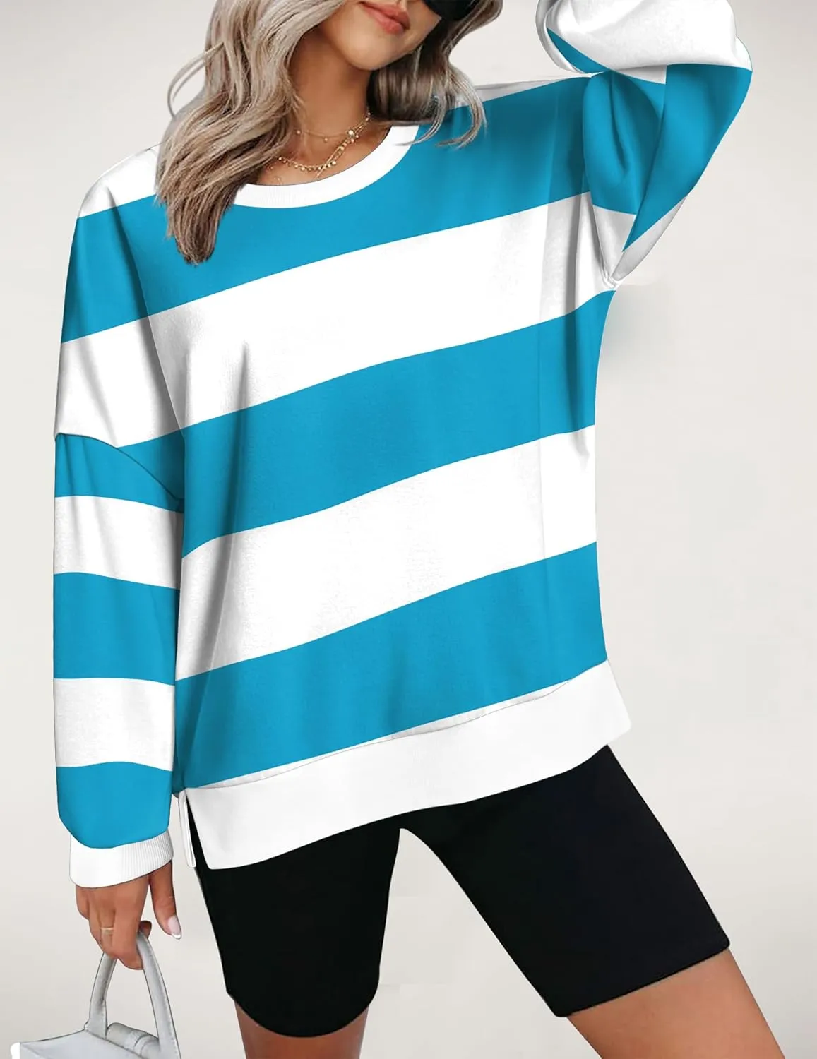 Zeagoo Women Crewneck Sweatshirts Pullover Tops Long Sleeve Shirts Loose Fit Tops Casual Fall Outfits Y2K Clothes 2024