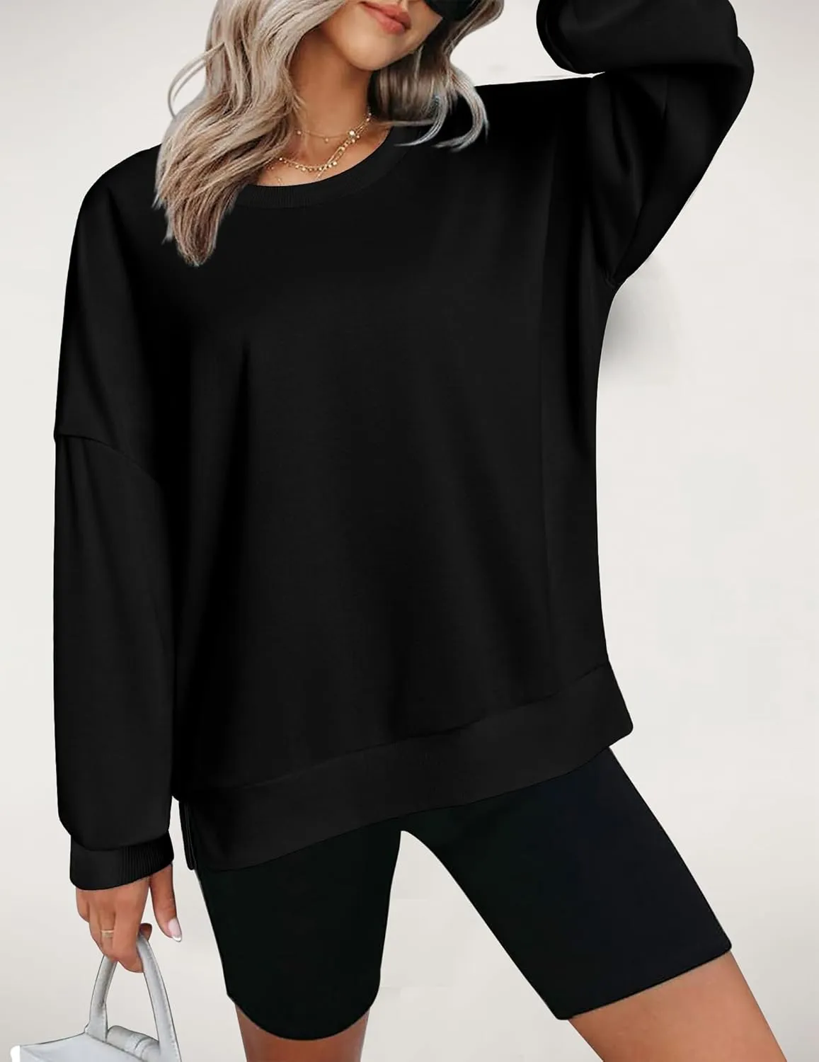 Zeagoo Women Crewneck Sweatshirts Pullover Tops Long Sleeve Shirts Loose Fit Tops Casual Fall Outfits Y2K Clothes 2024